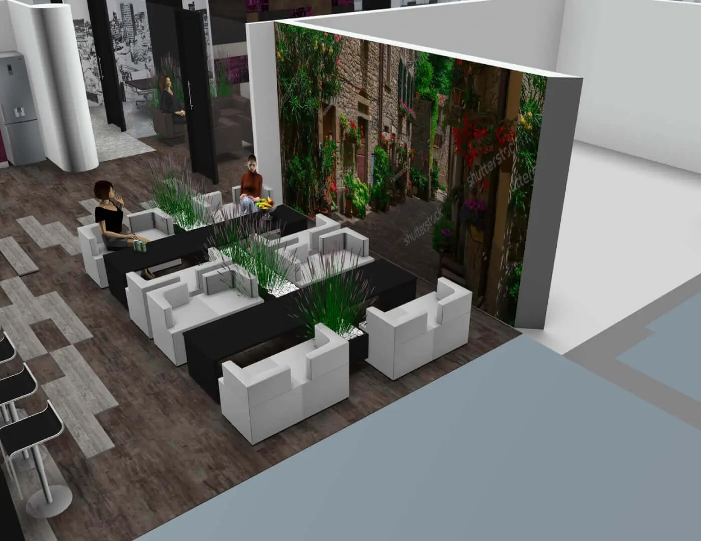 Large-office-space-plan-and-3D-visuals