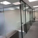 Office-space-design-with-framed-glass-door-glass-partitions-screen-1