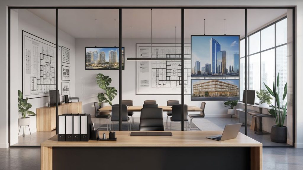 Home office design with modern workspace setup